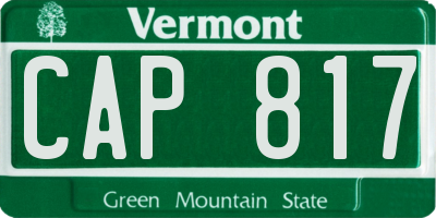 VT license plate CAP817