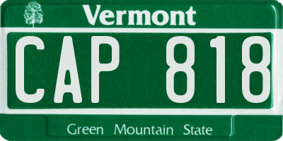 VT license plate CAP818