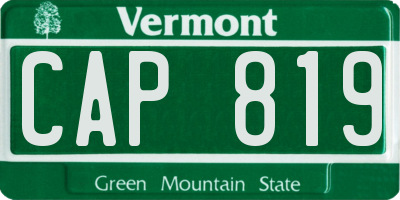 VT license plate CAP819