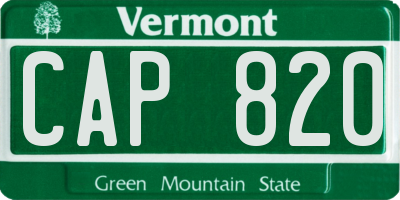 VT license plate CAP820