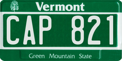 VT license plate CAP821