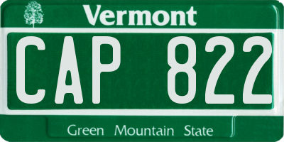 VT license plate CAP822