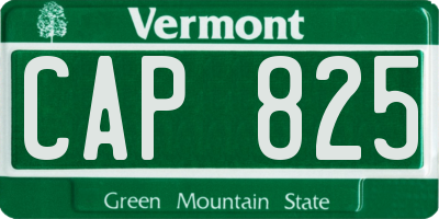 VT license plate CAP825