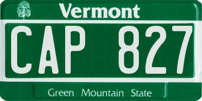 VT license plate CAP827