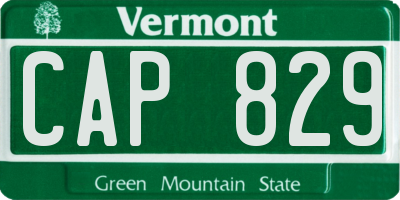 VT license plate CAP829