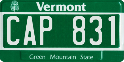 VT license plate CAP831