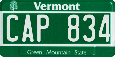 VT license plate CAP834