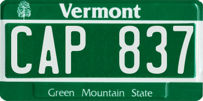 VT license plate CAP837