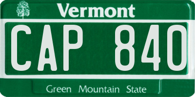 VT license plate CAP840