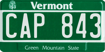 VT license plate CAP843