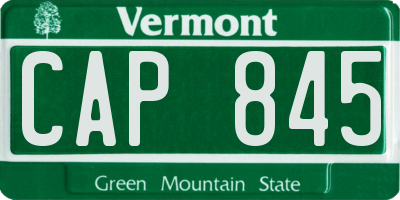 VT license plate CAP845