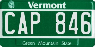VT license plate CAP846