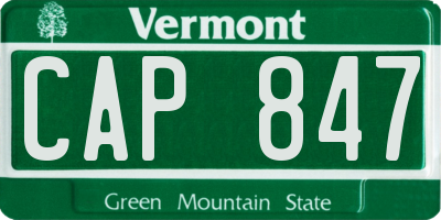 VT license plate CAP847