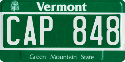 VT license plate CAP848