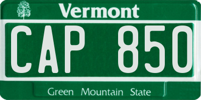 VT license plate CAP850