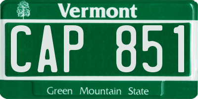 VT license plate CAP851