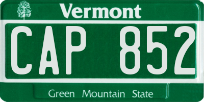 VT license plate CAP852