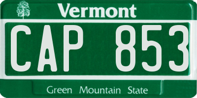 VT license plate CAP853