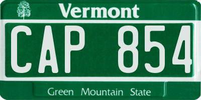 VT license plate CAP854