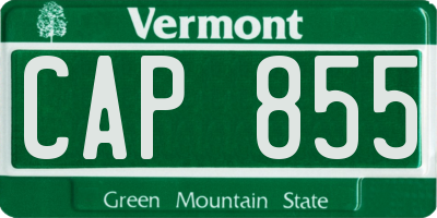 VT license plate CAP855