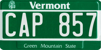VT license plate CAP857
