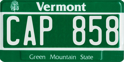 VT license plate CAP858