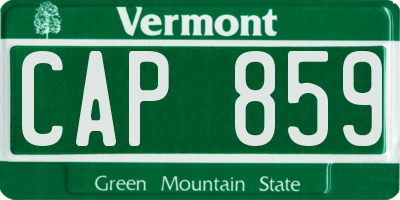 VT license plate CAP859