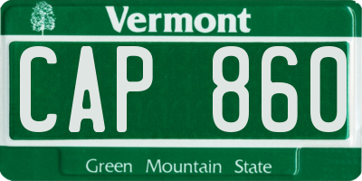 VT license plate CAP860
