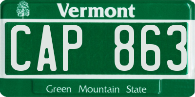 VT license plate CAP863