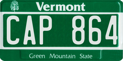 VT license plate CAP864