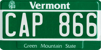 VT license plate CAP866