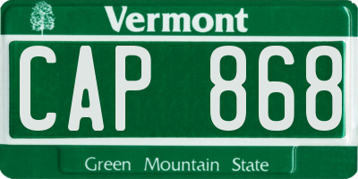 VT license plate CAP868