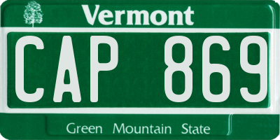 VT license plate CAP869