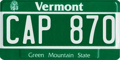 VT license plate CAP870