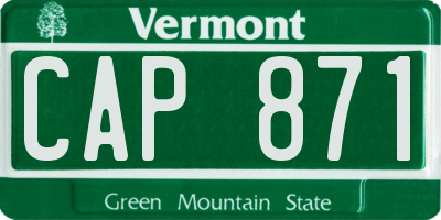 VT license plate CAP871