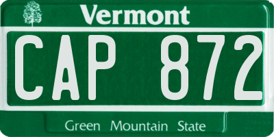 VT license plate CAP872