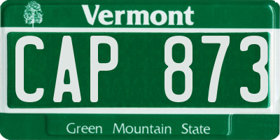 VT license plate CAP873