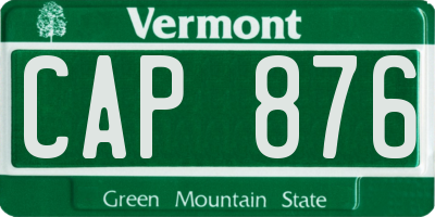 VT license plate CAP876