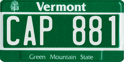VT license plate CAP881