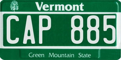 VT license plate CAP885
