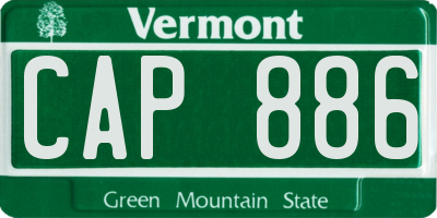 VT license plate CAP886
