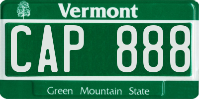 VT license plate CAP888