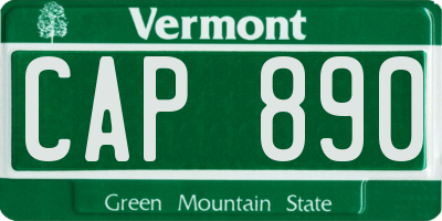 VT license plate CAP890
