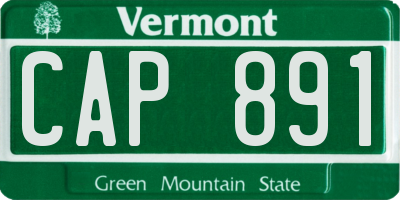 VT license plate CAP891