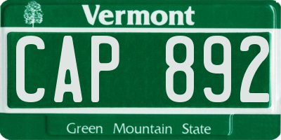 VT license plate CAP892