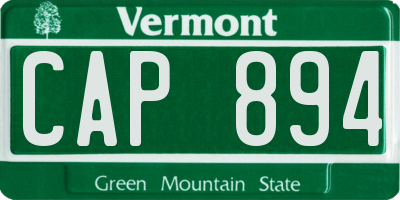 VT license plate CAP894