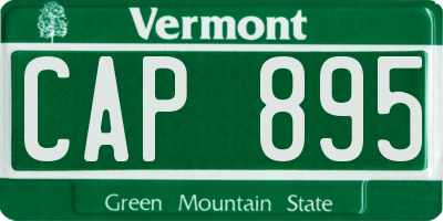 VT license plate CAP895