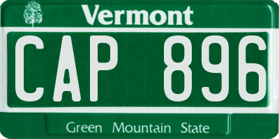 VT license plate CAP896