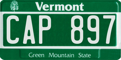 VT license plate CAP897