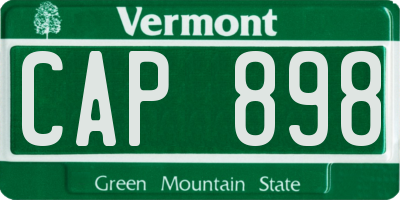 VT license plate CAP898